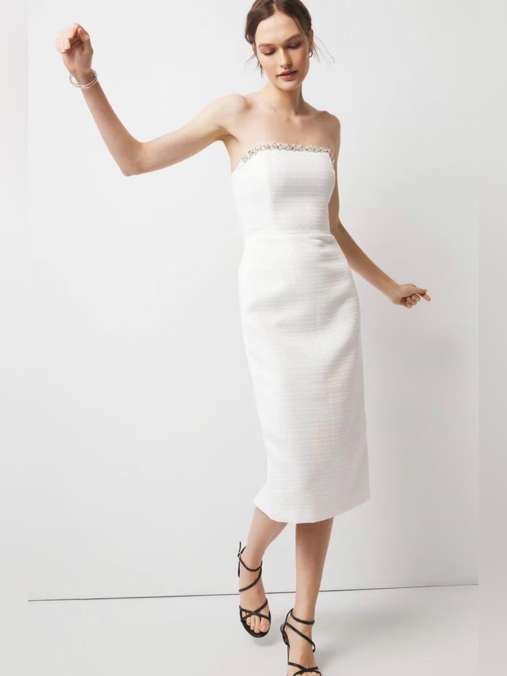 White black market Embellished Tweed Sheath Dress size 4